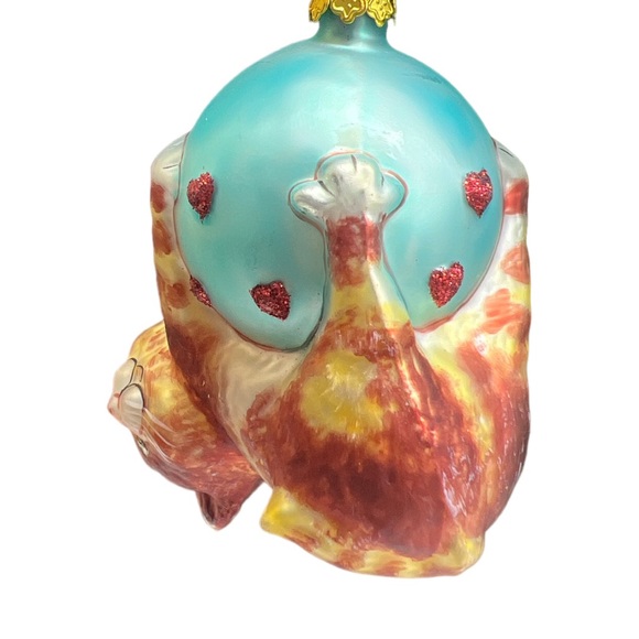 Vintage Glass Blown Upside down Cat Kitten Christmas Ornament - Picture 2 of 4